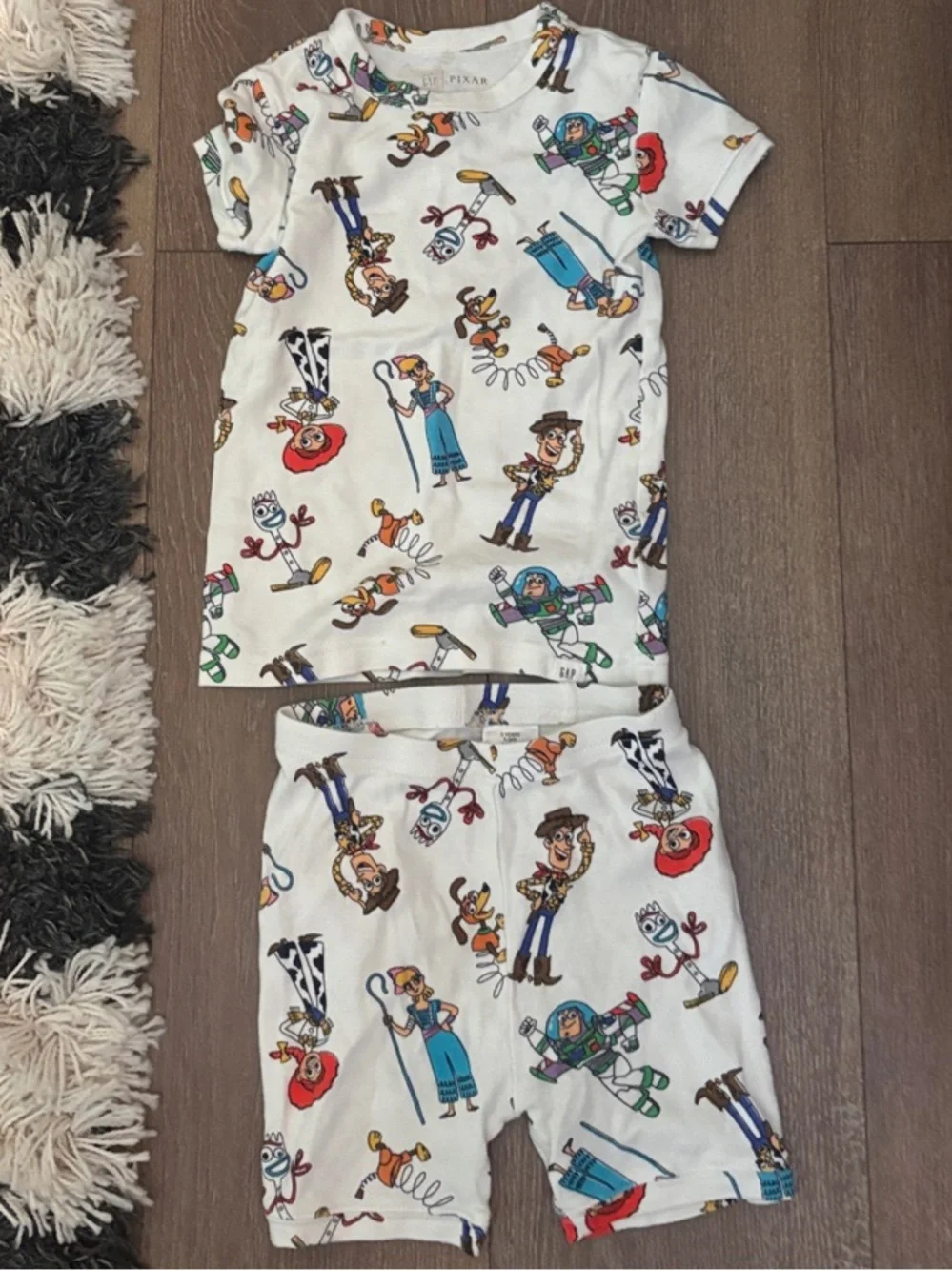 Kids White Toy Story Character Pajama Set cotton Pixar Disney 5T